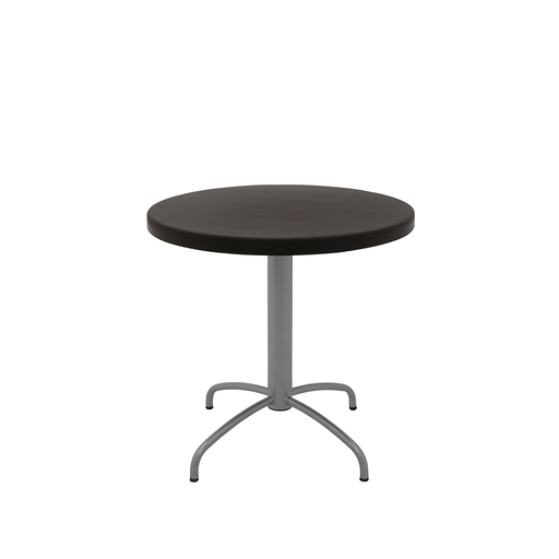 [92395019] MESA CON TAPA MARRON Ø 79 CM. Y BASE EN ACERO INOXIDABLE GAMA