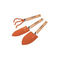 [78102801] JUEGO METALICO PARA JARDIN - 3 PIEZAS, MANGOS DE MADERA