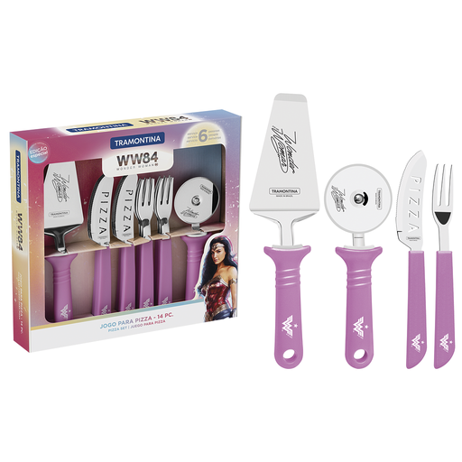 [29899050] JUEGO PARA PIZZA 14 PIEZAS WONDER WOMAN