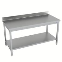 [CO_68712715] MESA CON RESPALDO DE ACERO INOXIDABLE CON ENTREPAÑO INFERIOR 1500X700MM