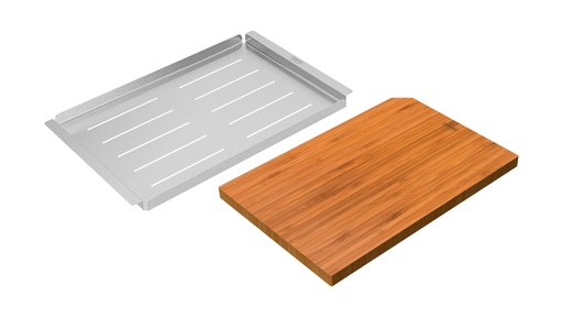 [94532048] KIT DE TABLA DE MADERA + BANDEJA INOX PARA CUBETAS QUADRUM