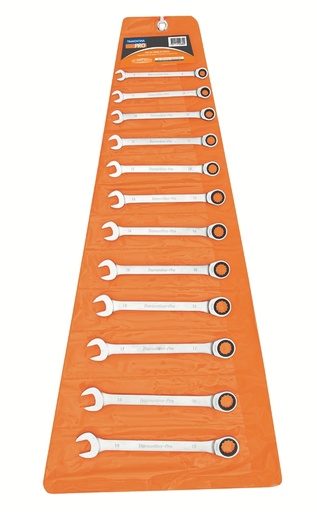 [44652212] JUEGO DE LLAVES COMBINADAS CON MATRACA EN MM 12 PIEZAS PRO