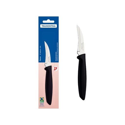 [23419103] CUCHILLO MONDADOR 3" CON MANGO PLASTICO NEGRO PLENUS