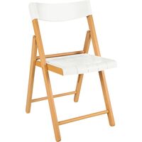 [13791080] SILLA POTENZA DE MADERA TAUARI BARNIZADA Y PLASTICO BLANCO