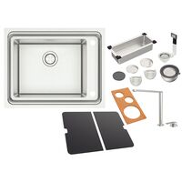 [93913103] CUBETA WORKSTATION QUADRUM DEEP 50, EN ACERO INOX, DE EMPOTRAR, 66X53 CM., CON ACCESORIOS