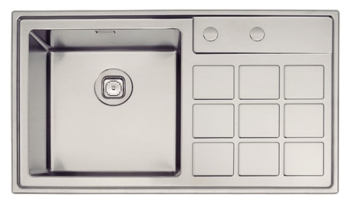 [93915103] - LAVAPLATOS QUADRUM 1,5C 40 PLUS, DESIGN COLLECTION, EMPOTRAR EN ACERO INOX, 86X50 CM.