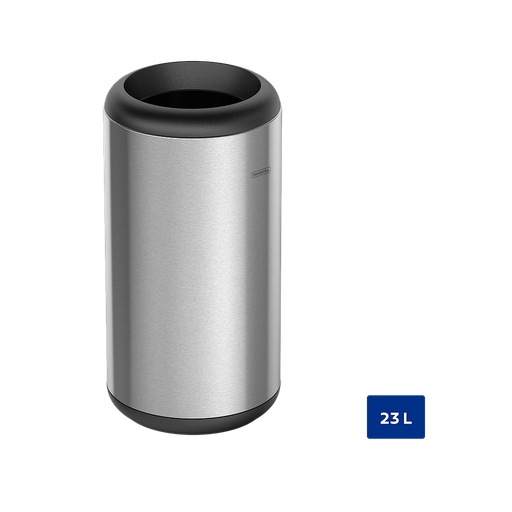 [94540017] BASURERO EN ACERO INOX CON BASE Y ANILLO EN POLIPROPILENO 23 L.