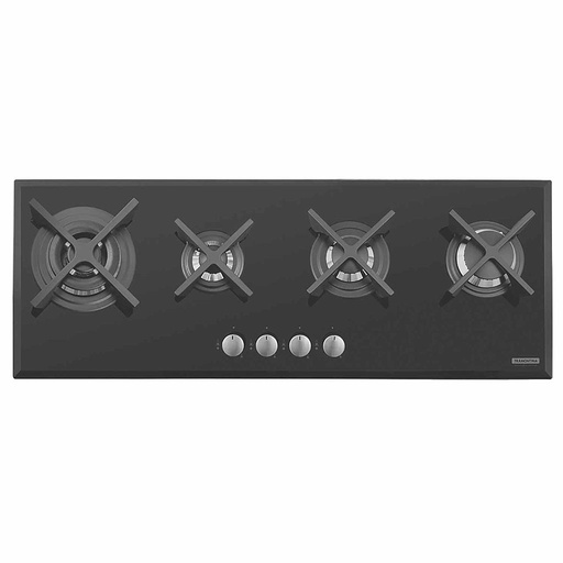 [94732124] PLACA DE COCCION SLIM GLASS FLAT BLACK 4GG B 100 SAFESTOP, DESIGN COLLECTION, EN VIDRIO TEMPLADO, 100X38 CM