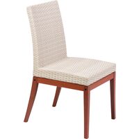 [10980016] SILLA DE FIBRA BEIGE Y MADERA JATOBA CON ECO BLINDAGE