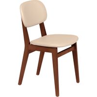 [14060131] SILLA LONDON DE MADERA ALMENDRA CON TAPIZADO BEIGE