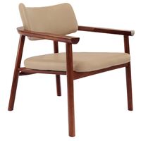 [14324131] POLTRONA MARUJA DE MADERA TAUARI ALMENDRA CON TAPIZADO BEIGE