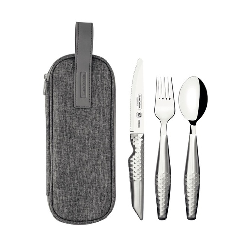 [23599081] JUEGO DE CUBIERTOS DE ASISTENCIA FOR ALL EN ACERO INOX CON ESTUCHE 4 PIEZAS