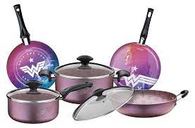 [27899064] JUEGO DE OLLAS ANTIADHERENTES 5 PIEZAS WONDER WOMAN