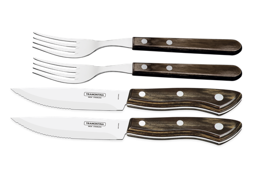 [29899511] JUEGO DE CUBIERTOS PARA CHURRASCO 4 PIEZAS POLYWOOD