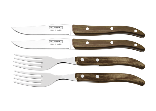 [29899520] JUEGO DE CUBIERTOS PARA CHURRASCO 4 PIEZAS POLYWOOD