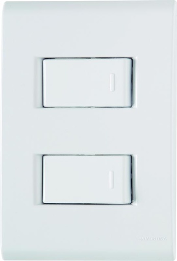 [57170040] CONJUNTO ARMADO 2 INTERRUPTORES SIMPLE 10A 250V BLANCO LIZ