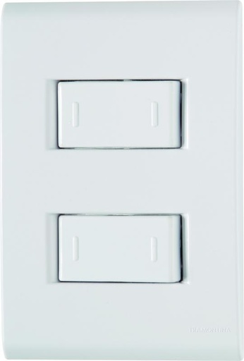 [57170041] CONJUNTO ARMADO 2 INTERRUPTORES CONMUTADOR 10A 250V BLANCO LIZ