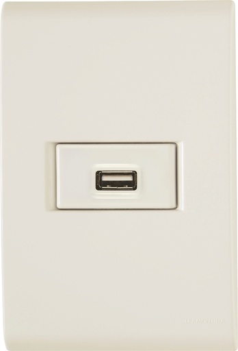 [57171026] CONJUNTO ARMADO TOMA USB 1.5A - BIVOLT BEIGE LIZ