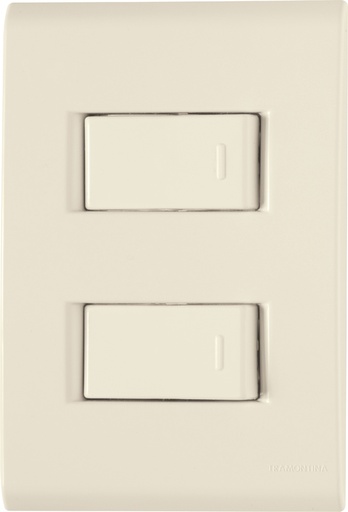 [57171040] CONJUNTO ARMADO 2 INTERRUPTORES SIMPLE 10A 250V BEIGE LIZ