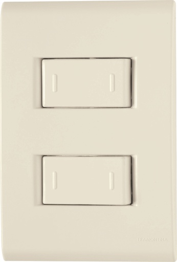 [57171041] CONJUNTO ARMADO 2 INTERRUPTORES CONMUTADOR 10A  250V BEIGE LIZ