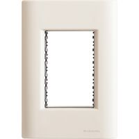 [57200064] TAPA 3 PUESTOS 4X2 GIZ BLANCO SOFT TOUCH