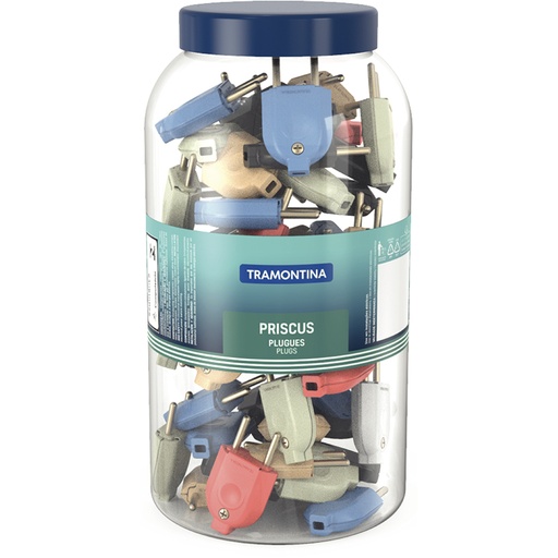 [57420901] PLUGUES MACHO 2P 10A 250V~ EMB. PODE GRANDE COM 6 COLORES