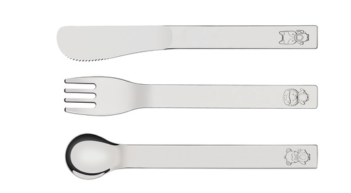 [66975000] JUEGO  DE CUBIERTOS PARA NIÑOS EN ACERO INOXIDABLE 3 PIEZAS LELLOS